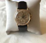 Lemania 14k Yellow Gold Monopusher Chronograph