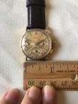 Lemania 14k Yellow Gold Monopusher Chronograph