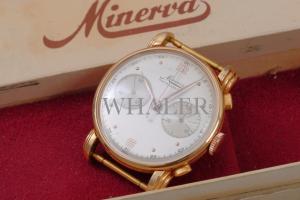 Minerva 18k Rose Gold Oversized Chronograph Watch