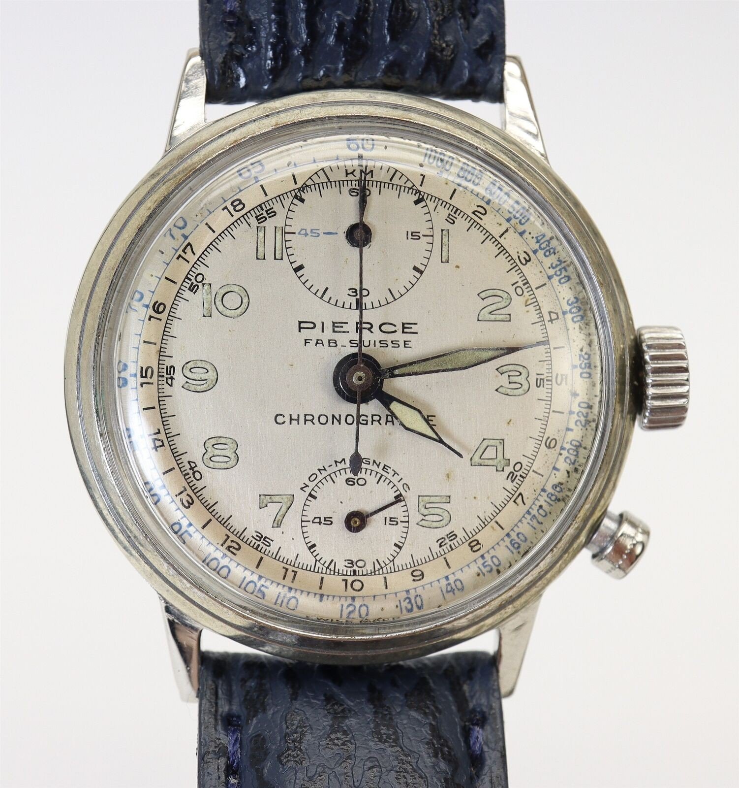 Pierce 1940s Vintage Mono-pusher Chronograph Watch