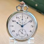 Paul Breton Openface Monopusher Chronograph Pocket Watch