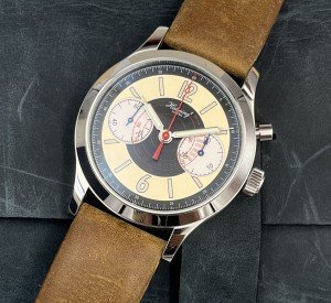 Habring 2 Beige Panda Monopusher Chronograph Watch