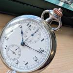 Paul Breton Openface Monopusher Chronograph Pocket Watch