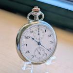 Paul Breton Openface Monopusher Chronograph Pocket Watch