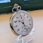Paul Breton Openface Monopusher Chronograph Pocket Watch