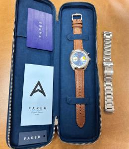 Farer Cobb Monopusher Chronograph Blue Dial Watch