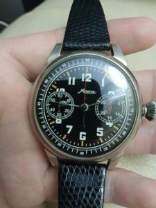 Jumbo Men's Vintage Minerva Monopusher Chronograph Watch