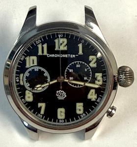 Vintage Russian Jumbo Chronograph Monopusher Wristwatch