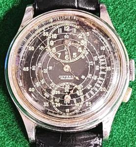 Rare 1930s Juvenia Chronograph Monopusher Watch