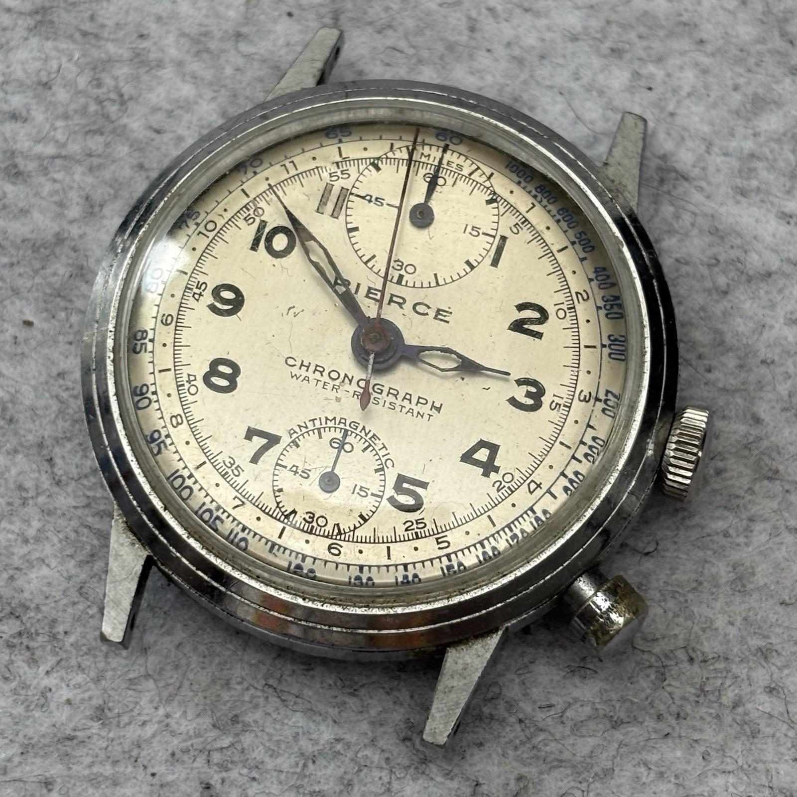 1940s Broken Pierce Mono-Pusher Chronograph Watch