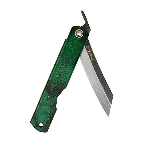 Higonokami Folding Knife &#8211; Special Black Back Blue Paper Steel 100mm Jade