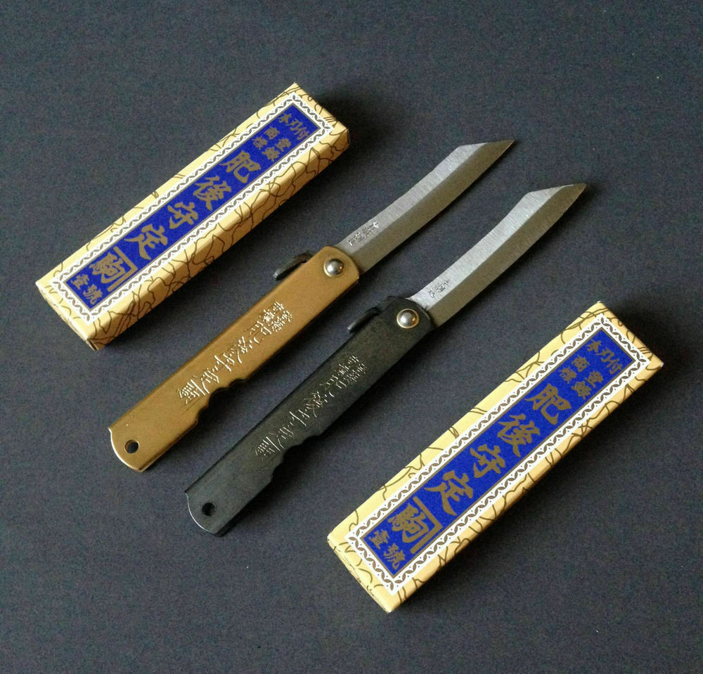 2 Japanese HIGO Higonokami Folding Pocket Knife Pair