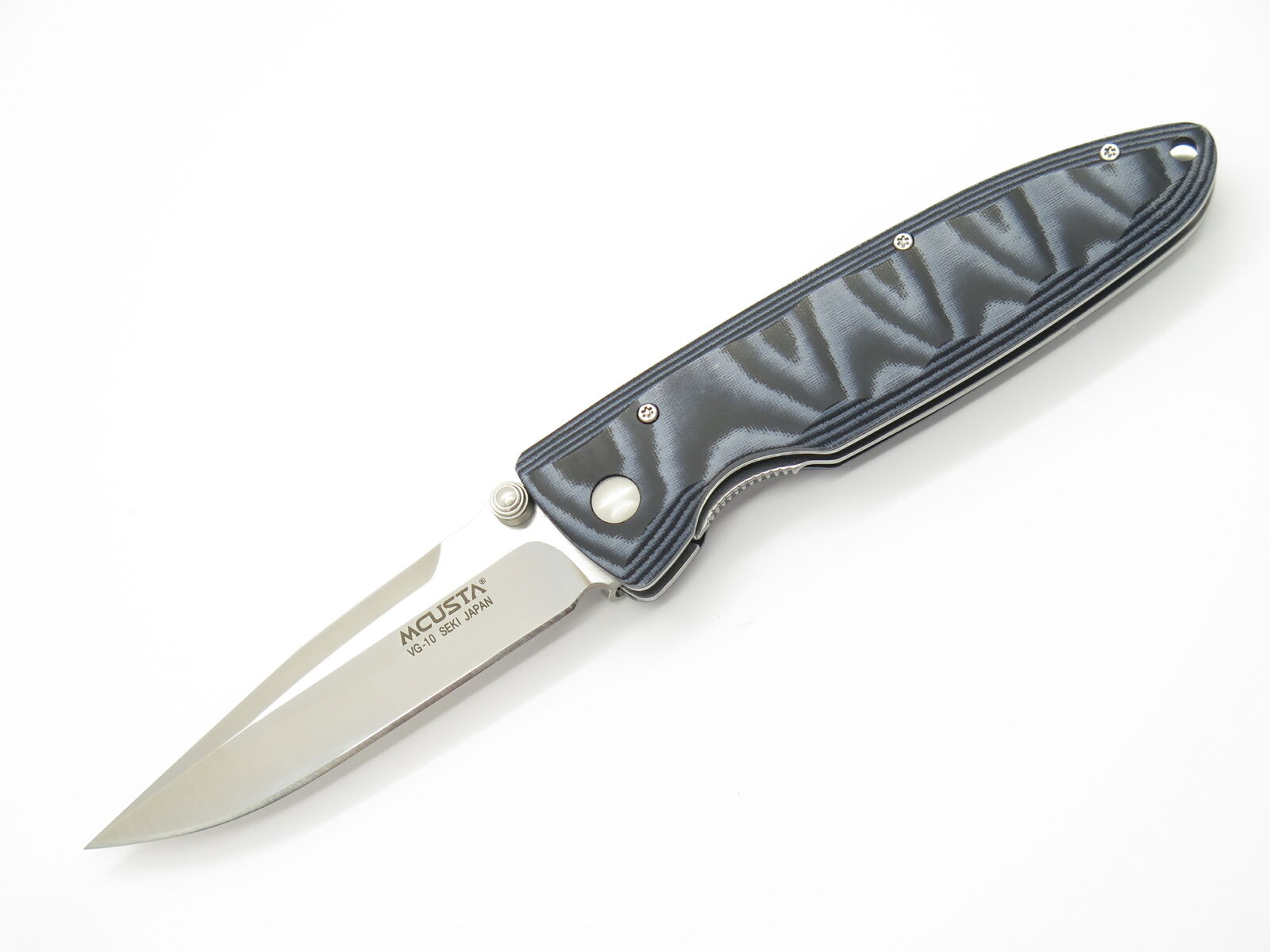 Mcusta Classic Wave Blue Micarta VG-10 Folding Knife
