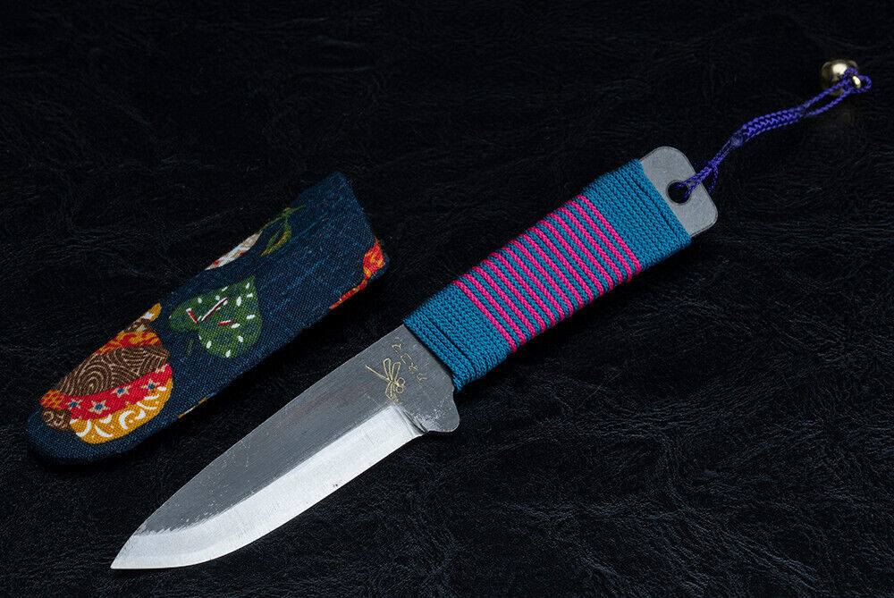Bannou Black Blade Higonokami Kogatana - Teal/Pink Handle
