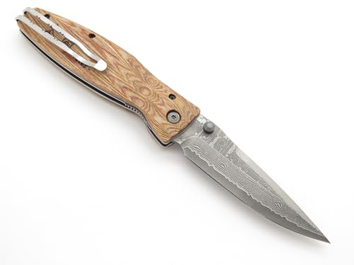 Mcusta Hideyoshi VG-10 Damascus Folding Hunter Knife