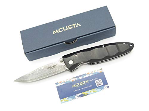 Mcusta MC-17D Wave Black Wood Damascus Knife