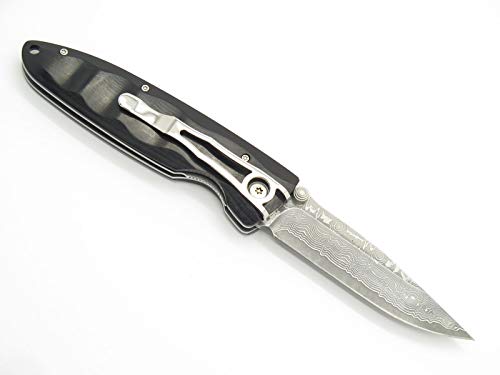 Mcusta MC-17D Wave Black Wood Damascus Knife