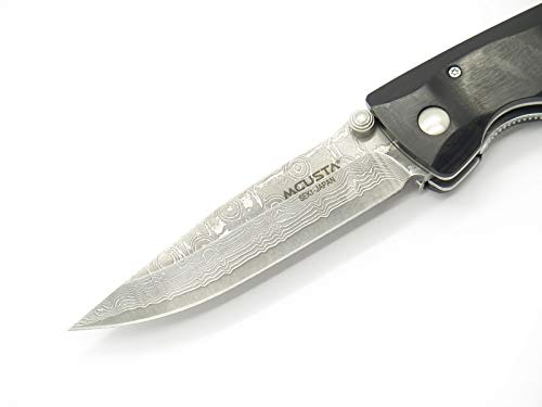 Mcusta MC-17D Wave Black Wood Damascus Knife