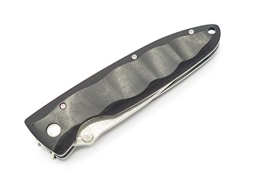 Mcusta MC-17D Wave Black Wood Damascus Knife