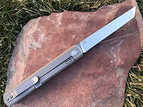 Kyoko Platinum Higonokami Knife: TC4 Titanium Handle, D2 Steel