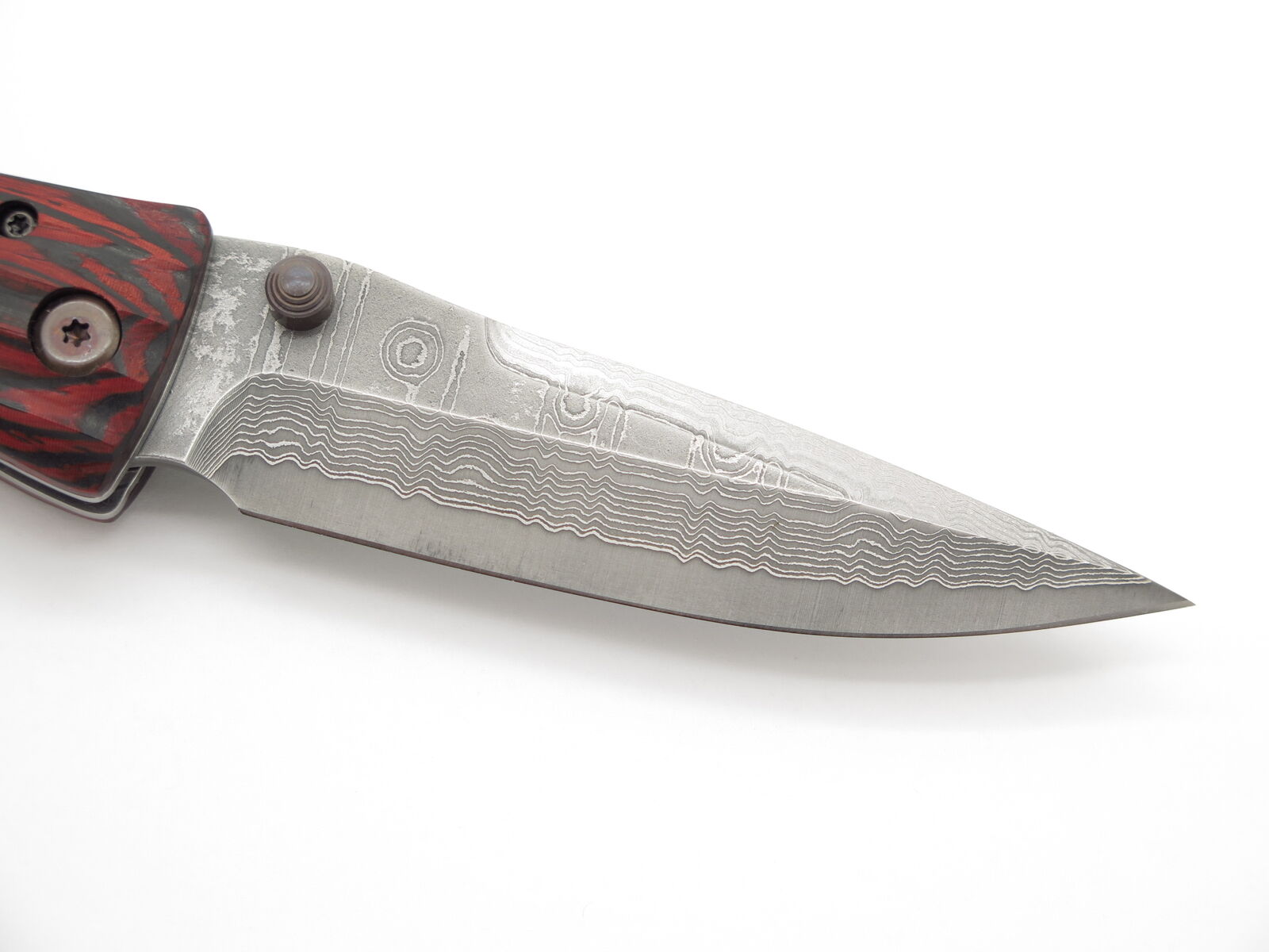 Ieyasu Samurai VG-10 Red Damascus Folding Knife
