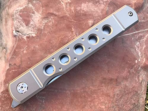 Kyoko Platinum Higonokami Knife: TC4 Titanium Handle, D2 Steel