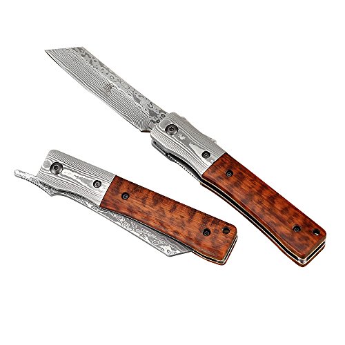 Katsu Handmade Damascus Steel Folding Pocket Knife