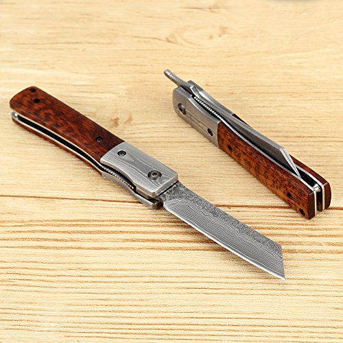 Katsu Handmade Damascus Steel Folding Pocket Knife