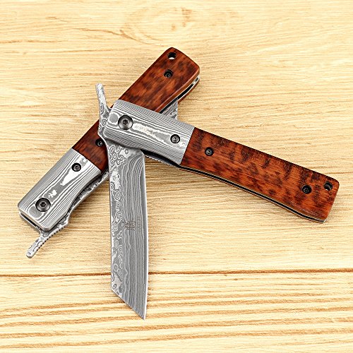 Katsu Handmade Damascus Steel Folding Pocket Knife
