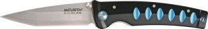 Mcusta Knives 41C Katana Folding Linerlock Knife with Black/Blue Handles