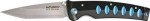Mcusta Knives 41C Katana Folding Linerlock Knife with Black/Blue Handles