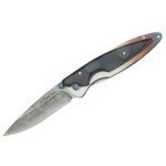 Mcusta Knives 73D Damascus Kasumi Linerlock Knife with African Ebony Wood Handles