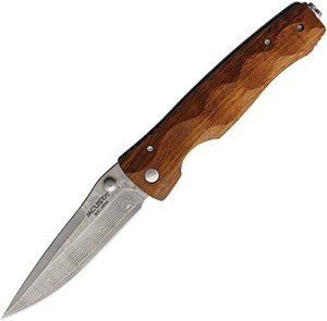 Mcusta Linerlock Damascus Ironwood MCU125D