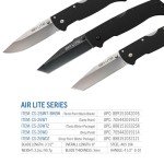 Cold Steel Air Lite Folding Knife with Japanese 10A Steel Blade, Tri-Ad Lock, Pocket Clip and G-10 Handle, Drop Point,Silver/Black