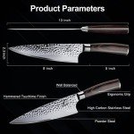 imarku Damascus Chef Knife, 8 inch Kitchen Knife Ultra Sharp Cooking Knife HC German Stainless Steel Japanese Knife for Kitchen, Hand-Hammered Design, Ergonomic Handle, Christmas Gifts for Women/Men