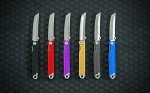 StatGear Pocket Samurai Micro Folding Knife - Everyday Carry 440C Stainless Steel Tanto Blade - Higonokami Style EDC Knife with Keychain Loop - Black/Black