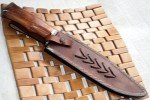 REG-215 - Handmade Damascus Steel 14.00 Inches Bowie Knife - Exotic Wood Handle