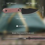 Kizer/Maverick Customs Harpoon Fixed-blade Knife D2 Blade with Red Micarta Handle - 1040E1