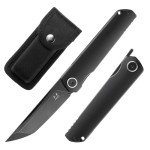 Miki Folding Pocket Knife,3.6-Inch Tanto D2 Plain Blade,G-10 Outdoor Camping Hiking Knife,Pocket Samurai Folding Knife,Unique Tool Gift for EDC Men Women