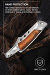 Long Blade Folding Knife - Sharp Hunting Hiking Camping Tactical Survival Work Knives for Men Women - Foldable Large Knife with Rosewood Handle - Fits any Knife Sharpener - Stocking Stuffers Gifts 4172