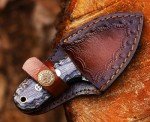 Ancilla Handmade Damascus Hunting Knife - EDC Camping Knife - Fixed Blade Mini Pocket Predator Hunter Viking Knife - Full Tang Bushcraft and Skinning knife with leather sheath