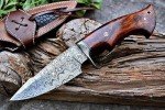 BIGCAT ROAR 10″ PATENTED Handmade Damascus Hunting Knife with Leather Sheath - Ideal for Skinning, Camping, Outdoor - EDC Fixed Blade Bushcraft Knife with Walnut Wood Handle - Predator Hunter