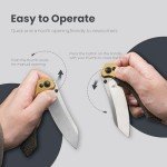 Kizer Clairvoyant EDC Pocket Knife 3.70 Inches 154CM Steel Folding Knife Tactical Survival Knife with Brass and Micarta Handle Small Hunting Knife Outdoor Tools V4626C1
