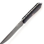 SharpWorld Beautiful Damascus Knife Made Of Remarkable Damascus Steel Buffalo Horn Handle -Best Hunting Knife With Brown Sheath TJ110