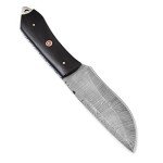SharpWorld Beautiful Damascus Knife Made Of Remarkable Damascus Steel Buffalo Horn Handle -Best Hunting Knife With Brown Sheath TJ110