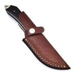 SharpWorld Beautiful Damascus Knife Made Of Remarkable Damascus Steel Buffalo Horn Handle -Best Hunting Knife With Brown Sheath TJ110