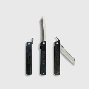 Higonokami Folding Knife with Black Oxidized Finish, X-Large Banshu Hamono