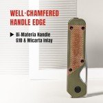 Kizer Mini Militaw Pocket Knife for EDC, 2.82'' D2 Blade Folding Knife, Brown & Green G10 Handle Small EDC Knife with Pocket Clip, Camping Hunting Knife for Men Women Gift V3634SM2
