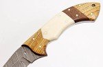 W Trading Custom hand made damascus steel blade gorgeous hunting knife with leather pouch. (2733) skinning knives for men best gift
