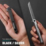 DRACHENADER Tanto Damascus pocket Knife Cool Knives for Men Handmade Damascus Tanto Folding Pocket Knife for Women, Slim Gentleman's Pocket Flip Knives Tactical Small EDC Knife, as Gift and Tool